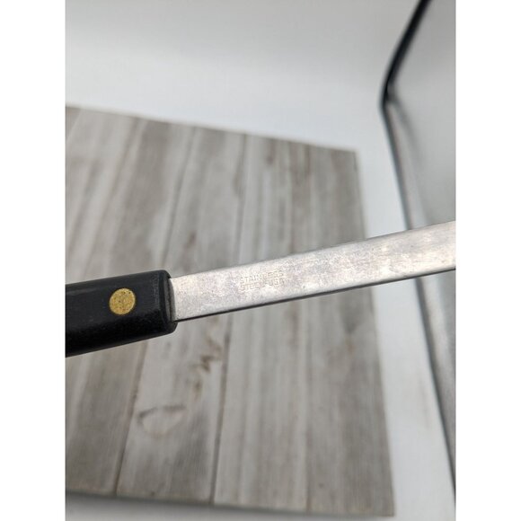 Vintage Kitchen Utensil Stainless Steel Ladle  11 1/2" Black Handle - Picture 7 of 8